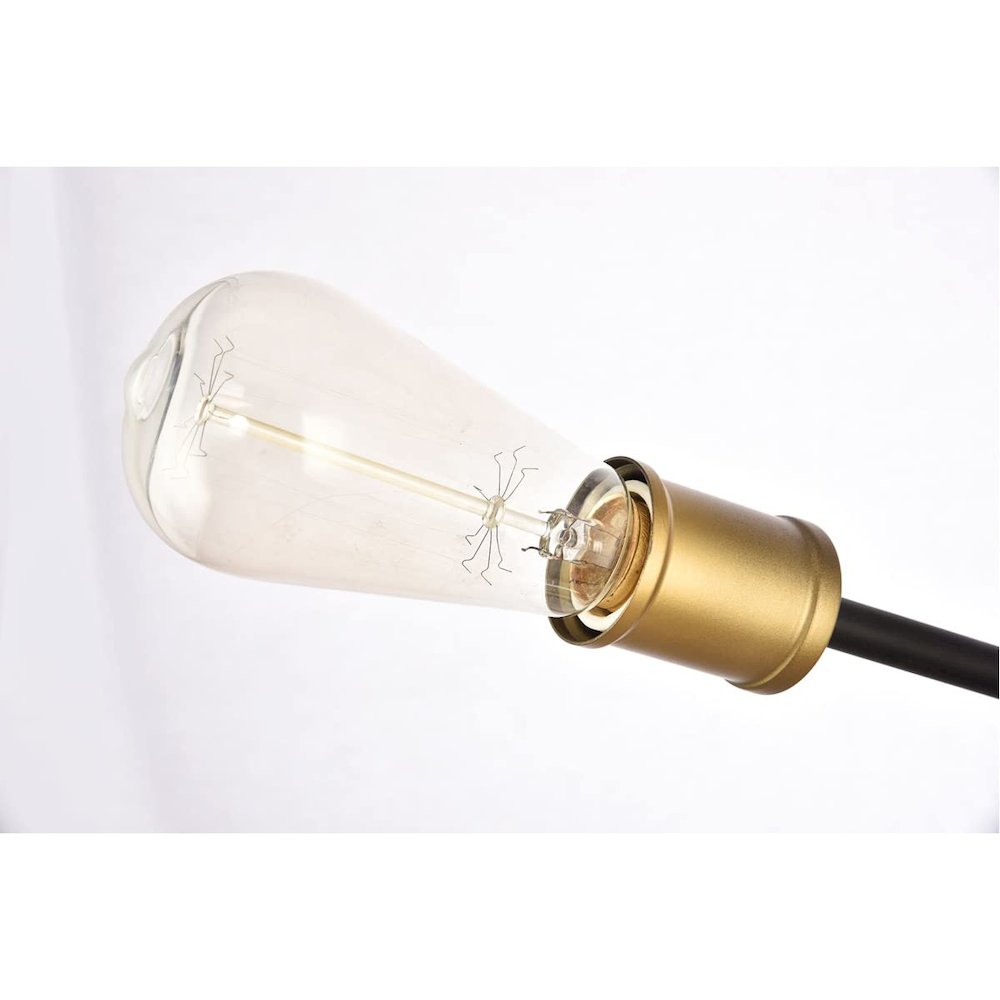 Axel Collection Wall Sconce D24.7 H9.9 Lt:5 Black and Brass Finish. Picture 4