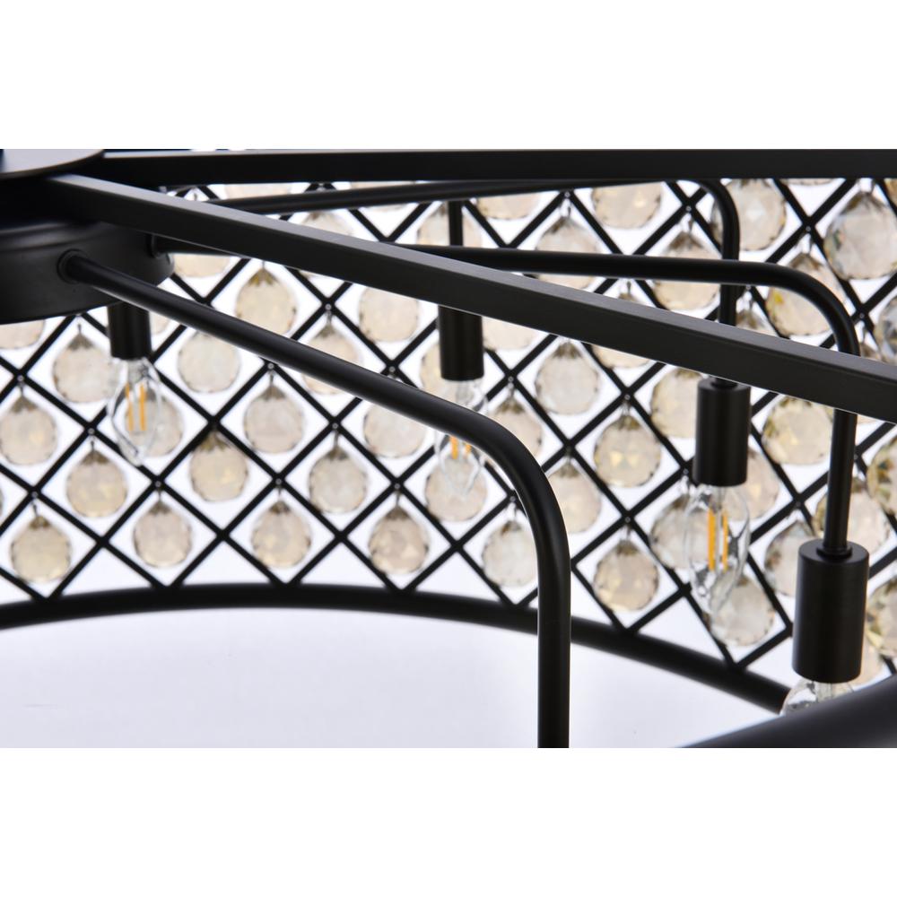 Madison 10 light Matte Black Chandelier Golden Teak (Smoky) Royal Cut Crystal. Picture 4