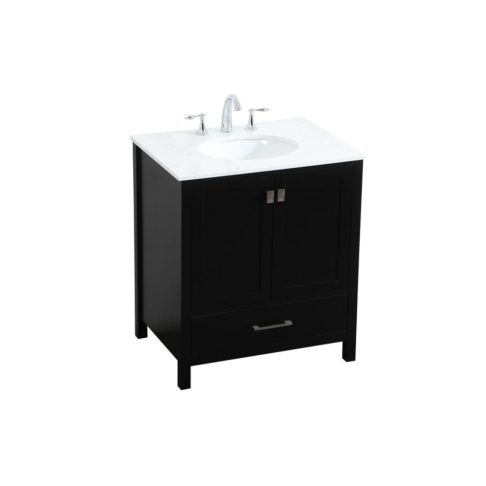 30 inch Single bathroom vanity in black. Picture 8