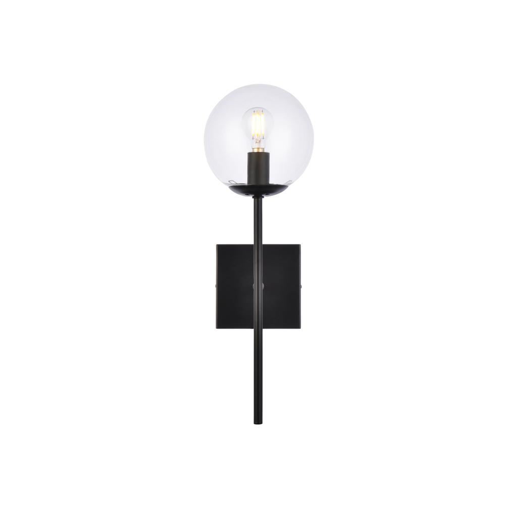 Neri 1 light black and clear glass wall sconce. Picture 1