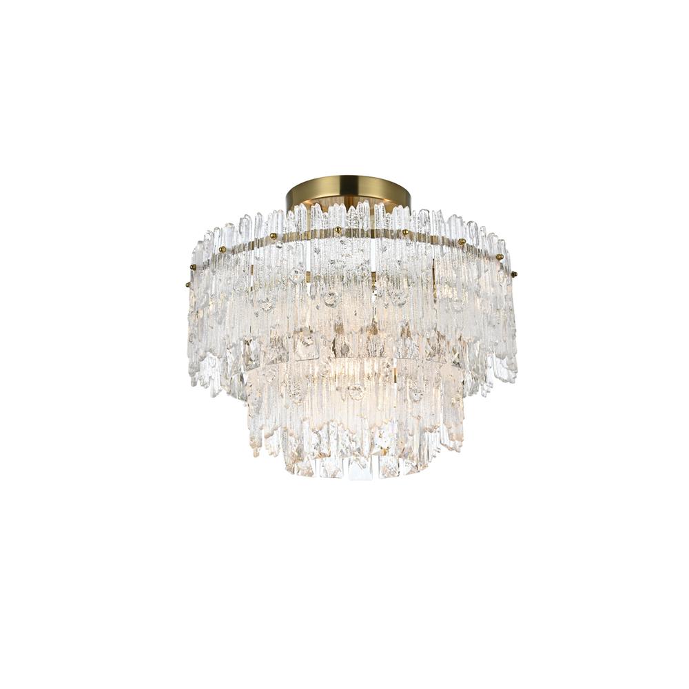 Emilia 15 inch Flush Mount Light  in Satin Gold. Picture 2