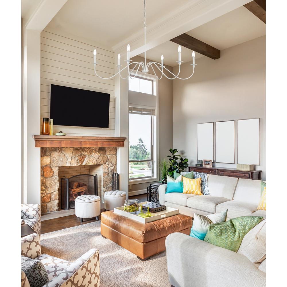 Rohan 48 inch chandelier in White. Picture 8