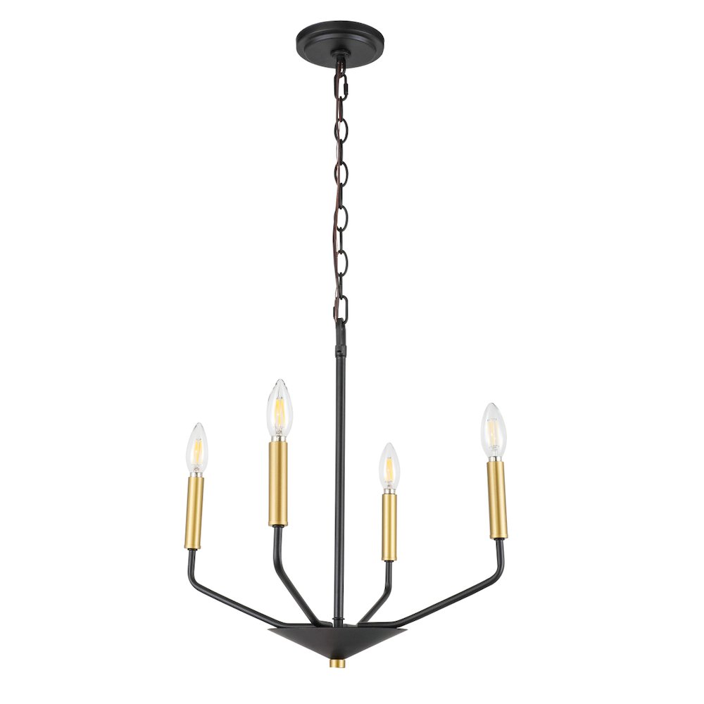 Enzo 4 Light Black And Brass Pendant. Picture 6