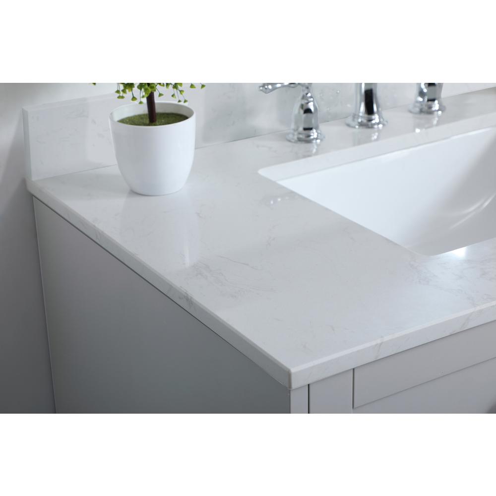 36 inch Single Bathroom Vanity in Grey with Backsplash. Picture 4