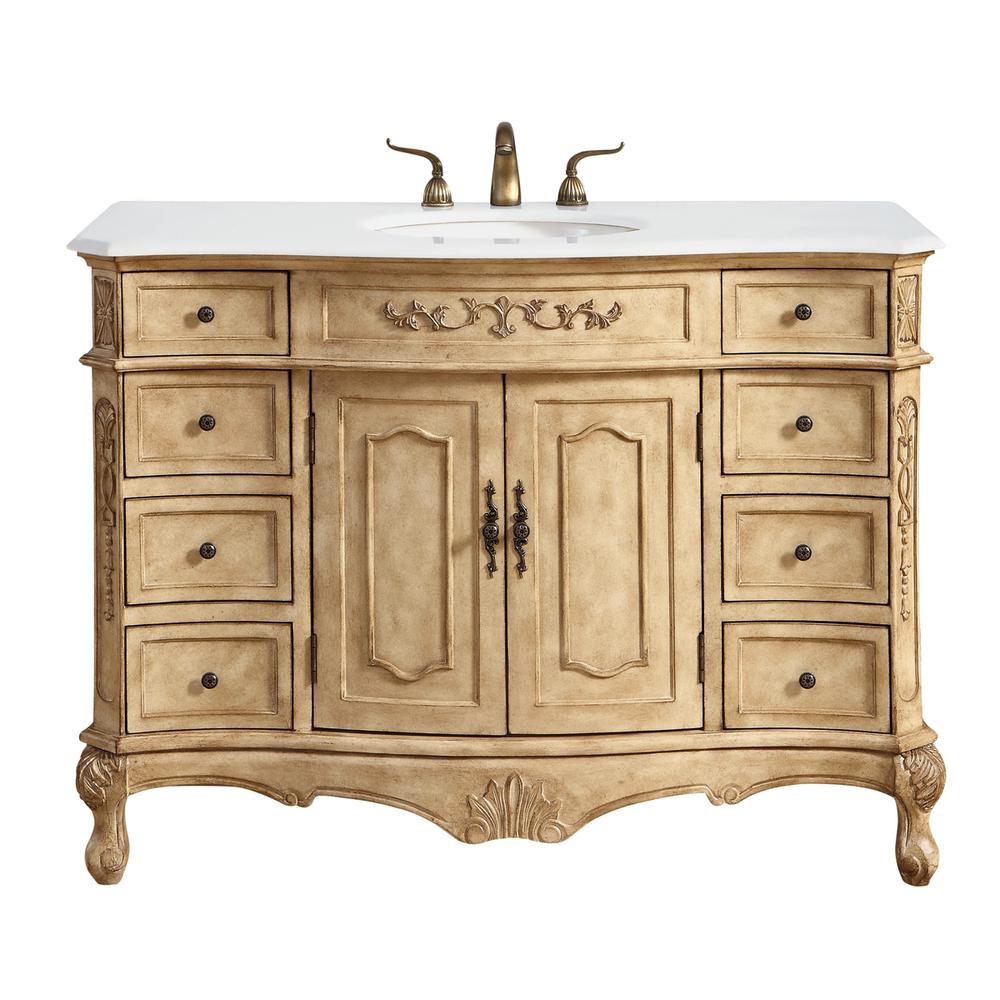 48 inch Single Bathroom vanity in Antique Beige. Picture 1