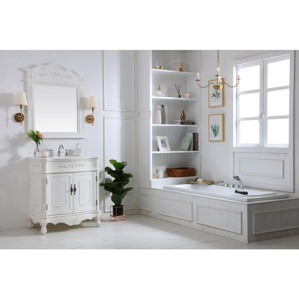 32 inch Single Bathroom vanity in antique white. Picture 10