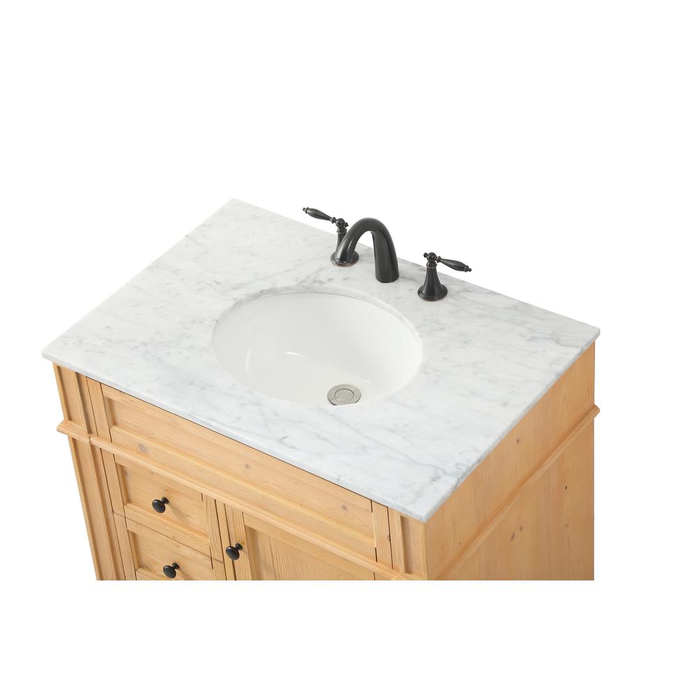 32 inch Single bathroom vanity in natural wood. Picture 10