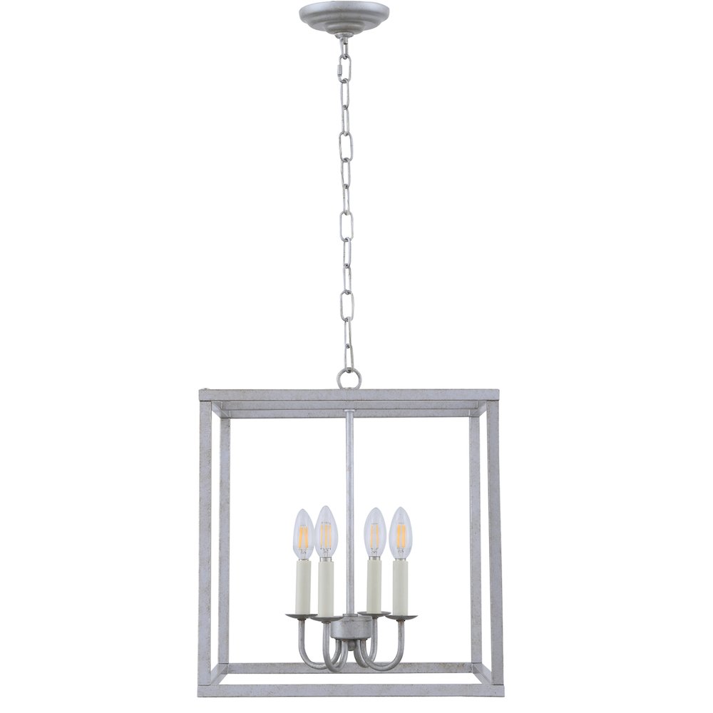 Eclipse 4 Light Vintage Silver Pendant. Picture 3