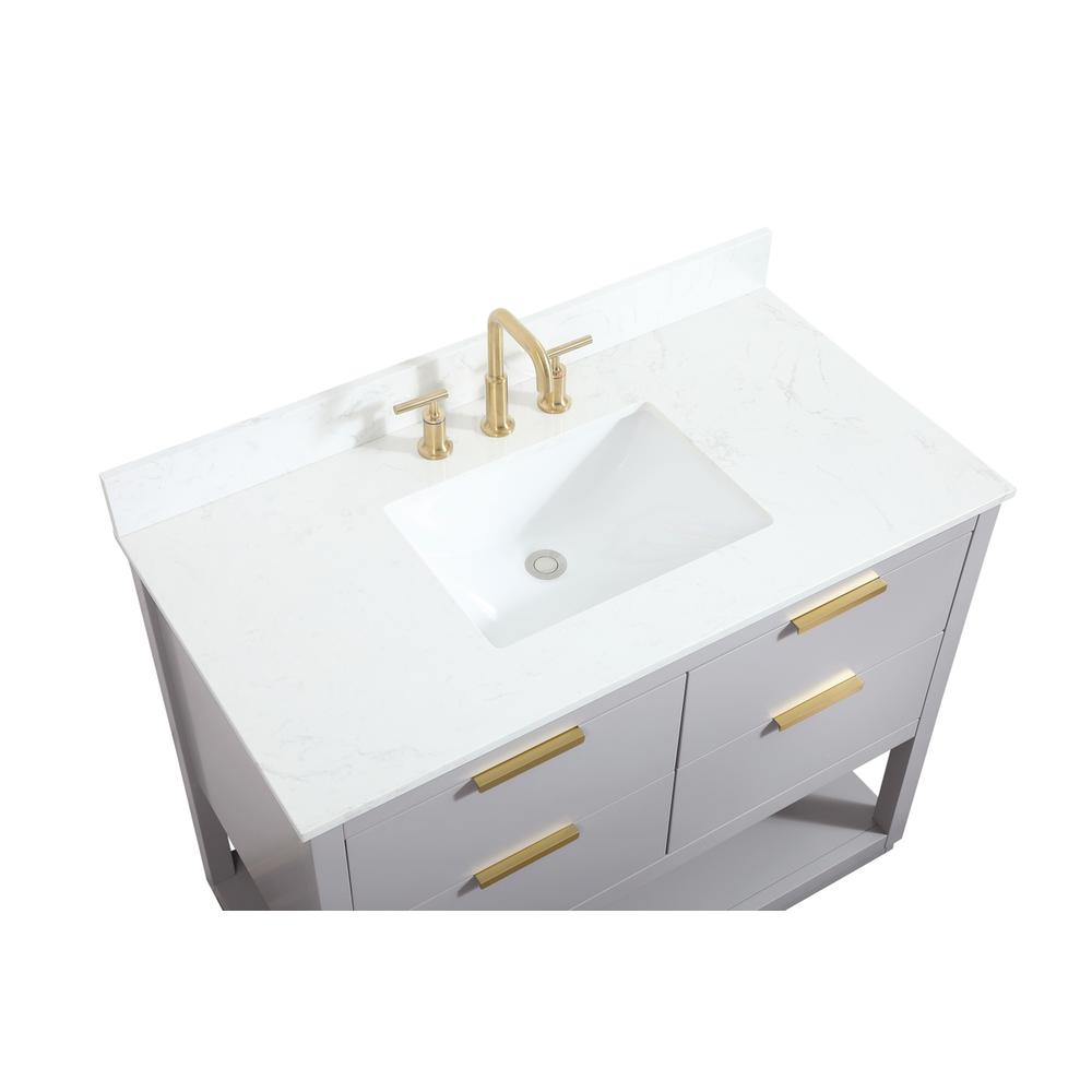 42 inch Single bathroom vanity in grey with backsplash. Picture 10