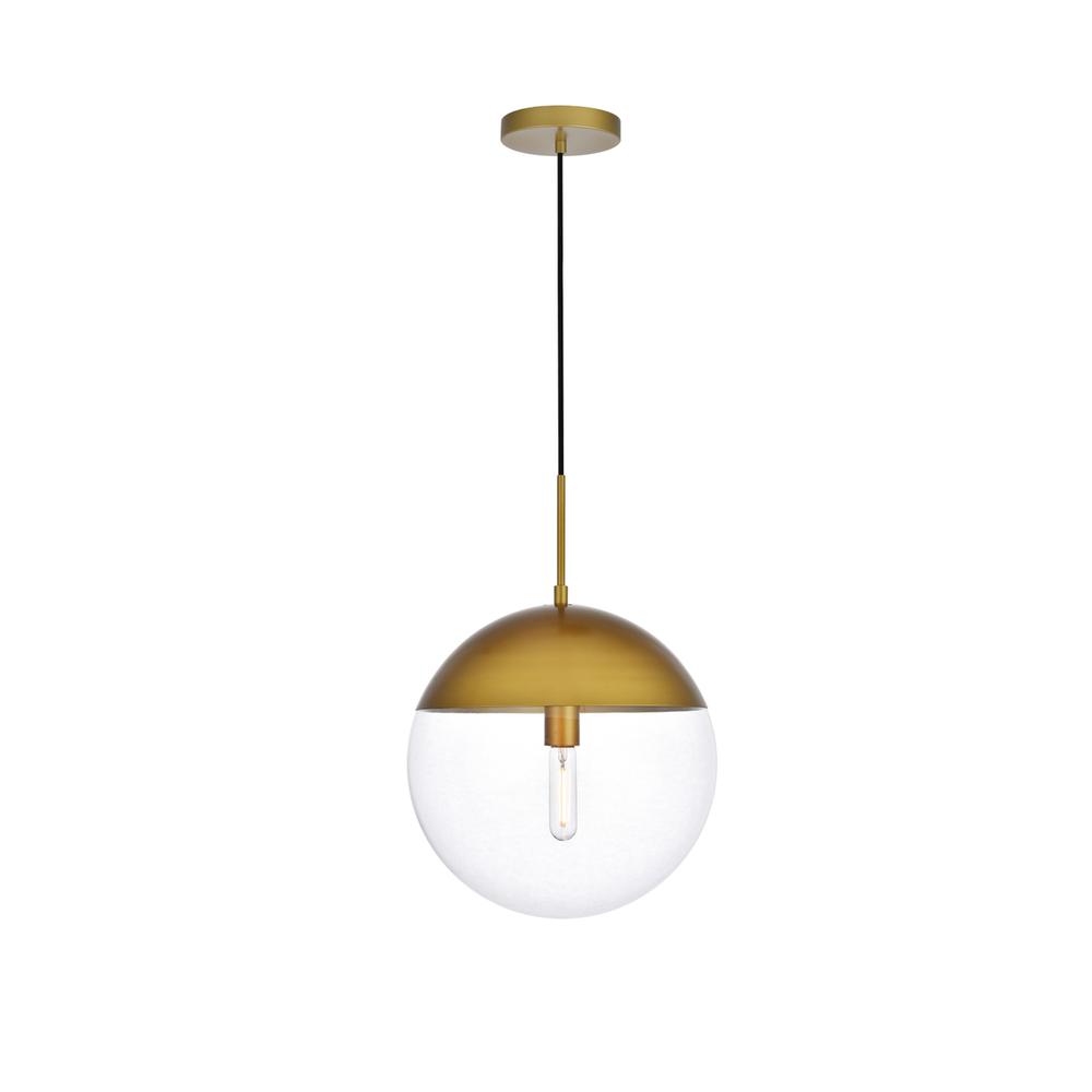 Eclipse 1 Light Brass Pendant With Clear Glass. Picture 1