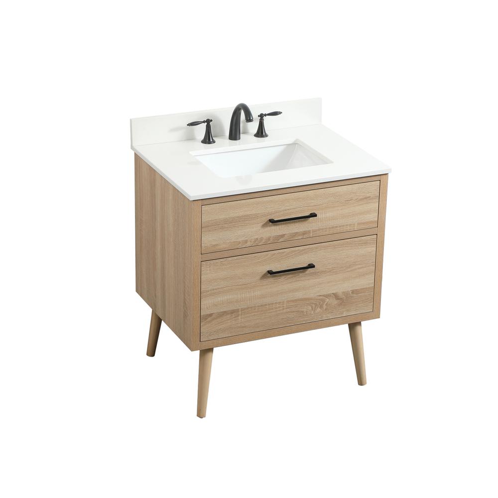 30 inch Single bathroom vanity in mango wood with backsplash. Picture 8