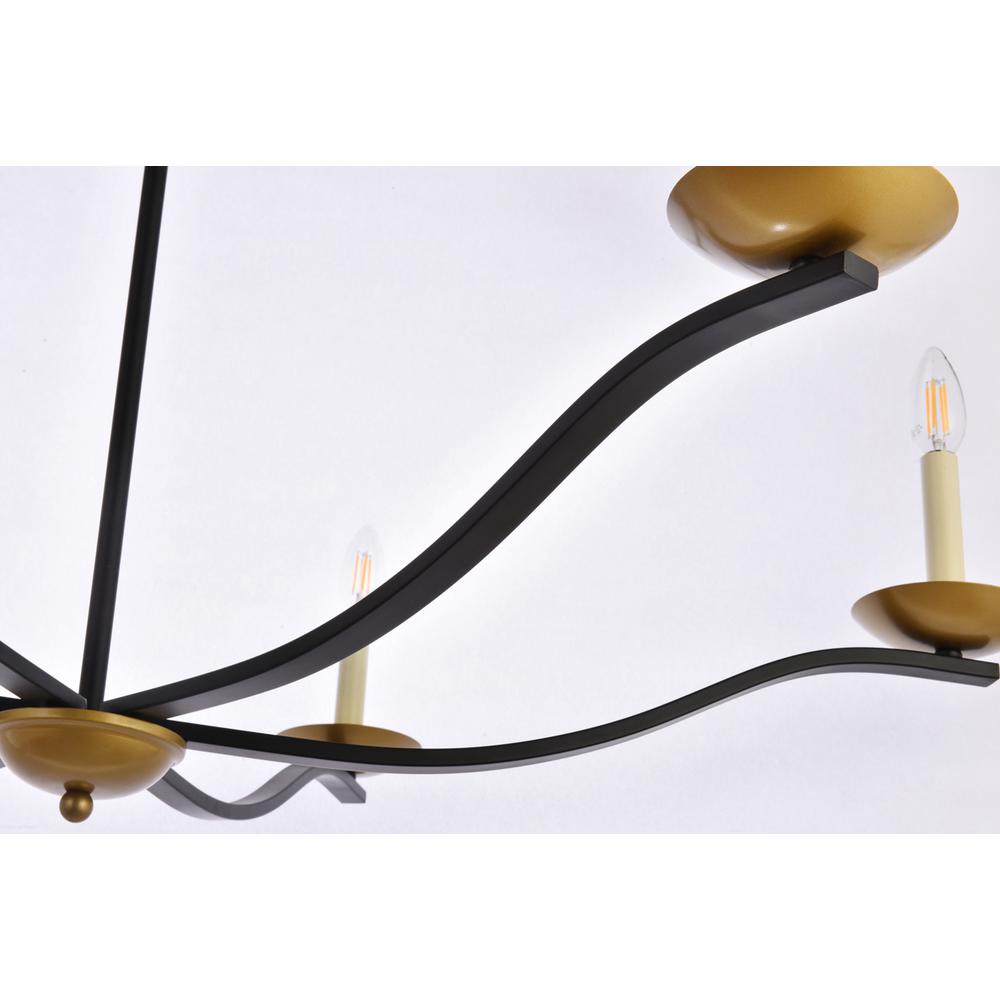 Trey 42 inch pendant in black and brass. Picture 5