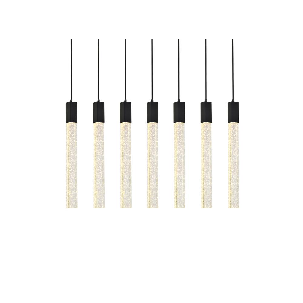 Weston 7 lights pendant in black. Picture 2