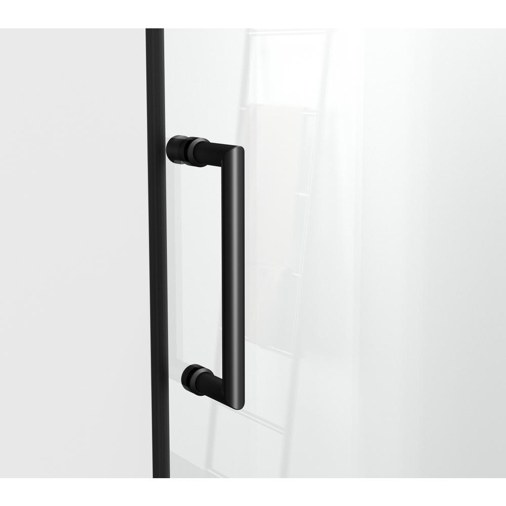 Frameless tub door 60 x 60 Matte Black. Picture 7