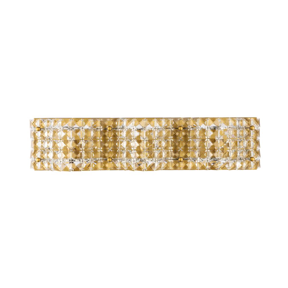 Ollie 3 light Brass and Clear Crystals wall sconce. Picture 2