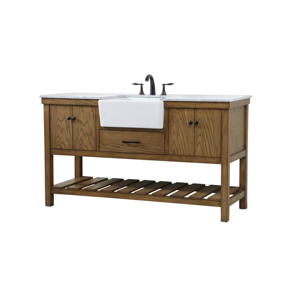 60 inch Single bathroom vanity in driftwood. Picture 7