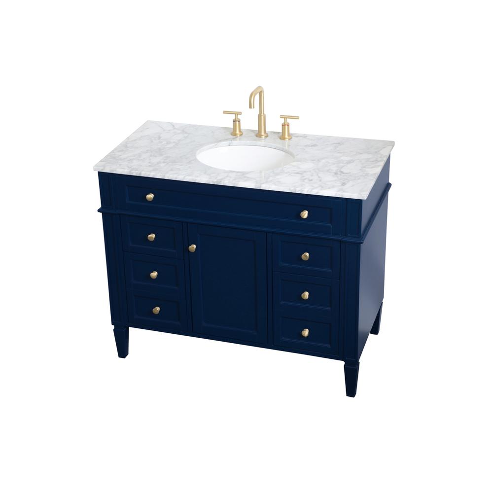 42 inch Single bathroom vanity in blue. Picture 8