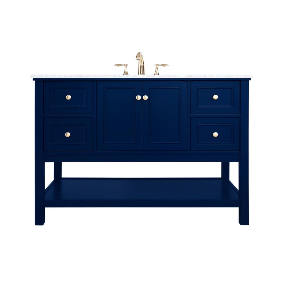 48 inch Single bathroom vanity in Blue. Picture 1