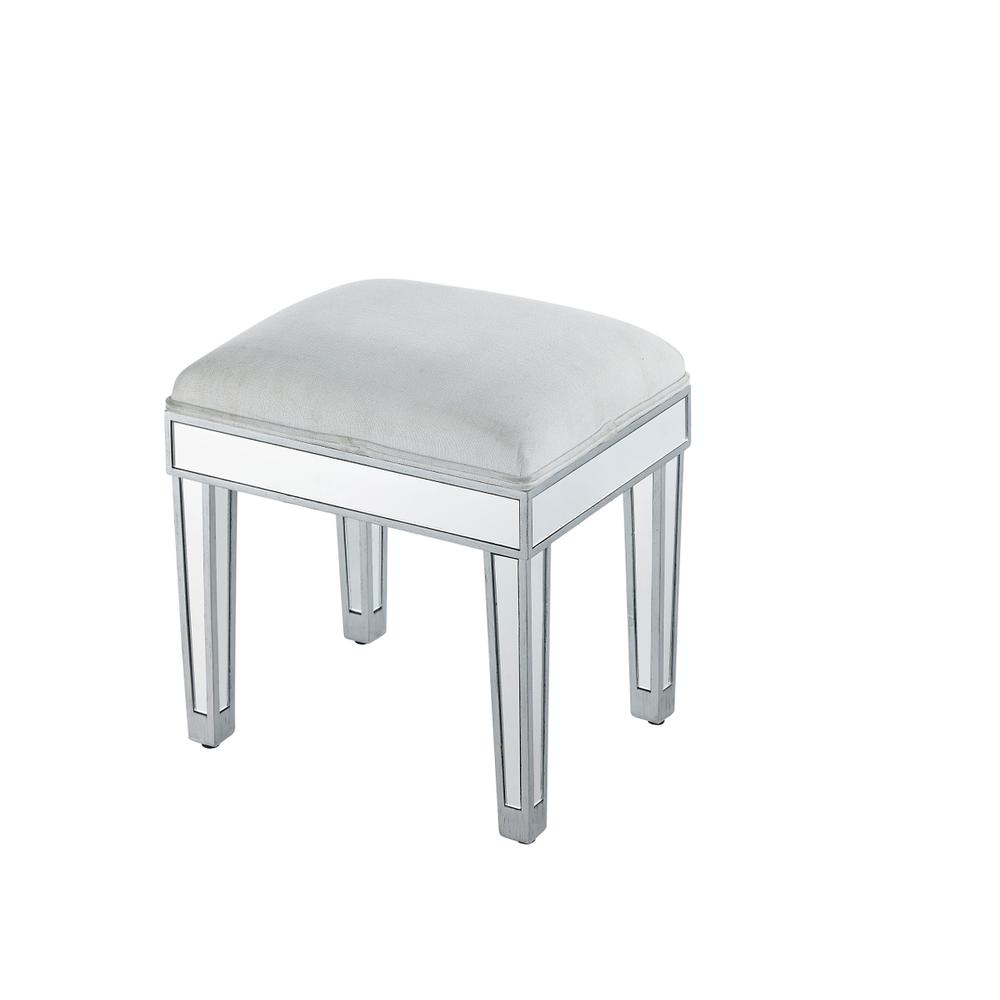 Dressing stool 18in. Wx 14in. D x 18in. H in antique silver paint. Picture 3