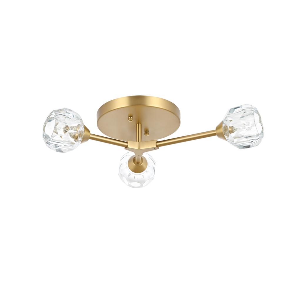 Zayne 3 Light Flush Mount in Gold. Picture 6
