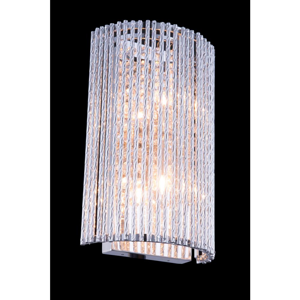 Influx 2 light Chrome Wall Sconce Clear Royal Cut Crystal. Picture 1