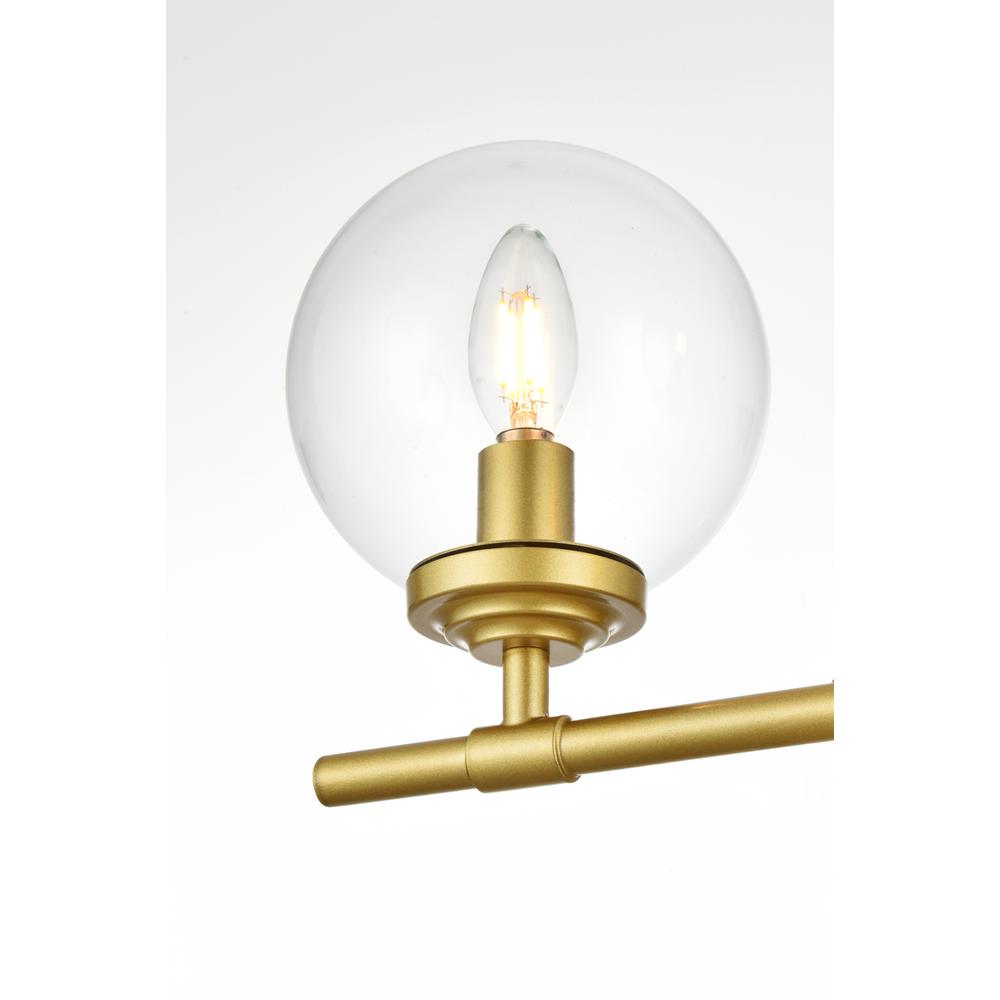 Ingrid 3 light Brass and Clear Bath Sconce. Picture 3