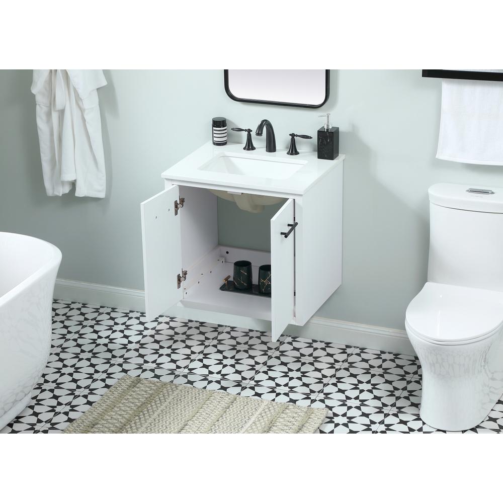 24 inch Single bathroom vanity in white. Picture 6