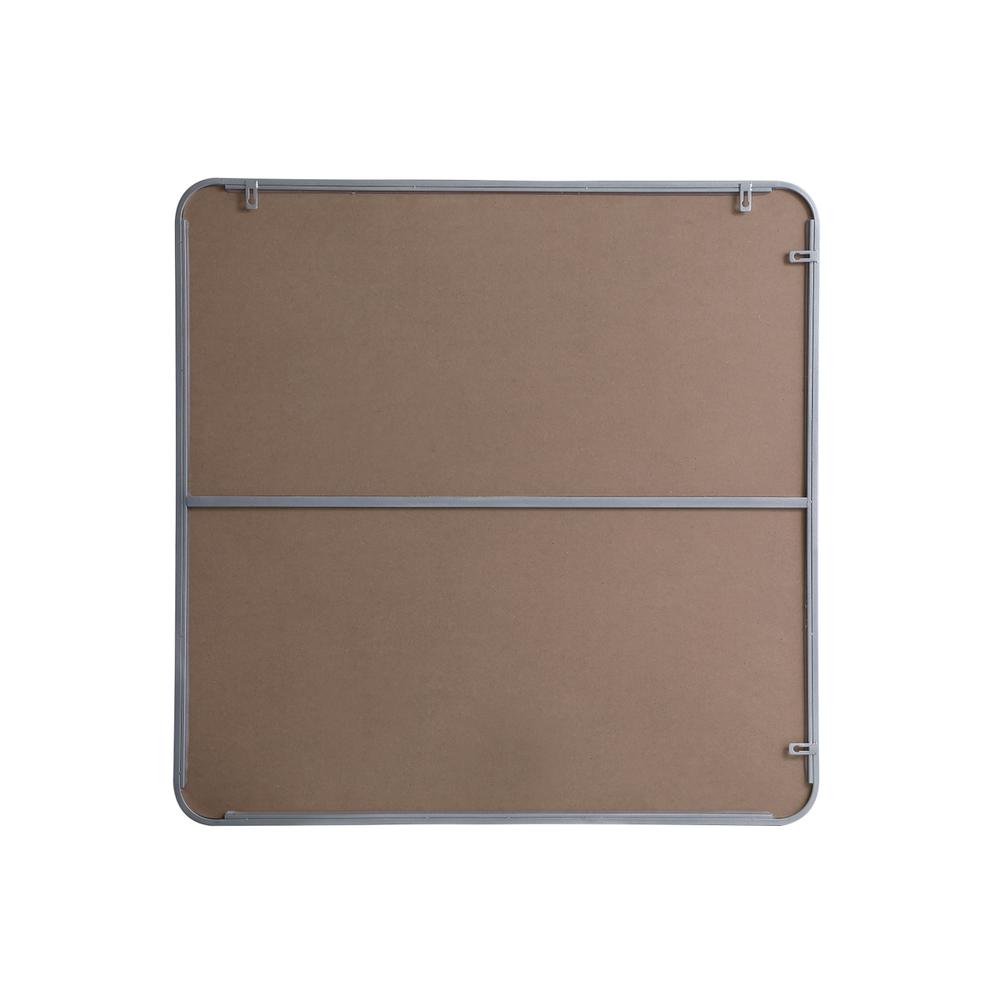 Soft corner metal rectangular mirror 36x36 inch in Silver. Picture 6