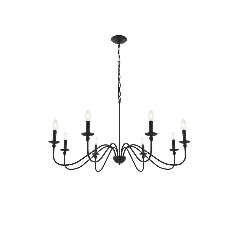 Rohan 8 light Matte Black Pendant. Picture 3