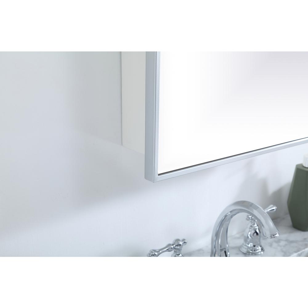 Metal mirror medicine cabinet 17 inch x 28 inch in silver. Picture 4