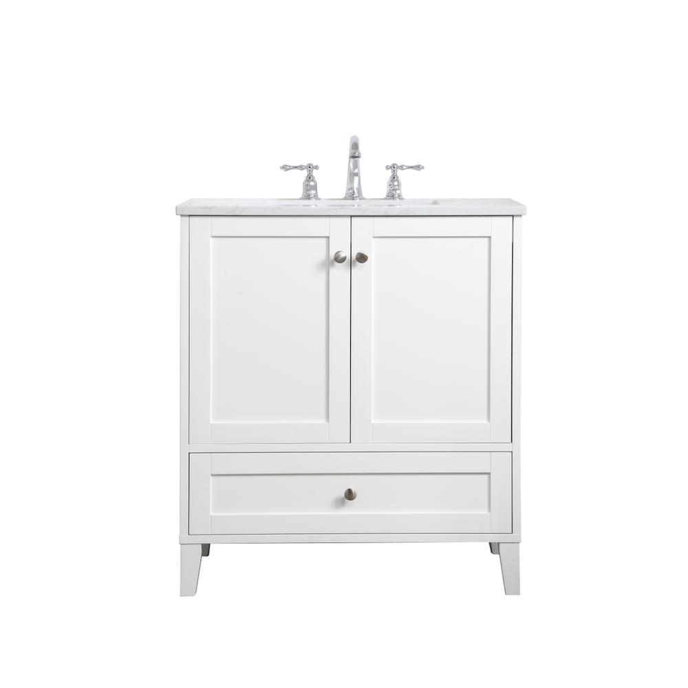 30 inch Single Bathroom Vanity in White. Picture 1