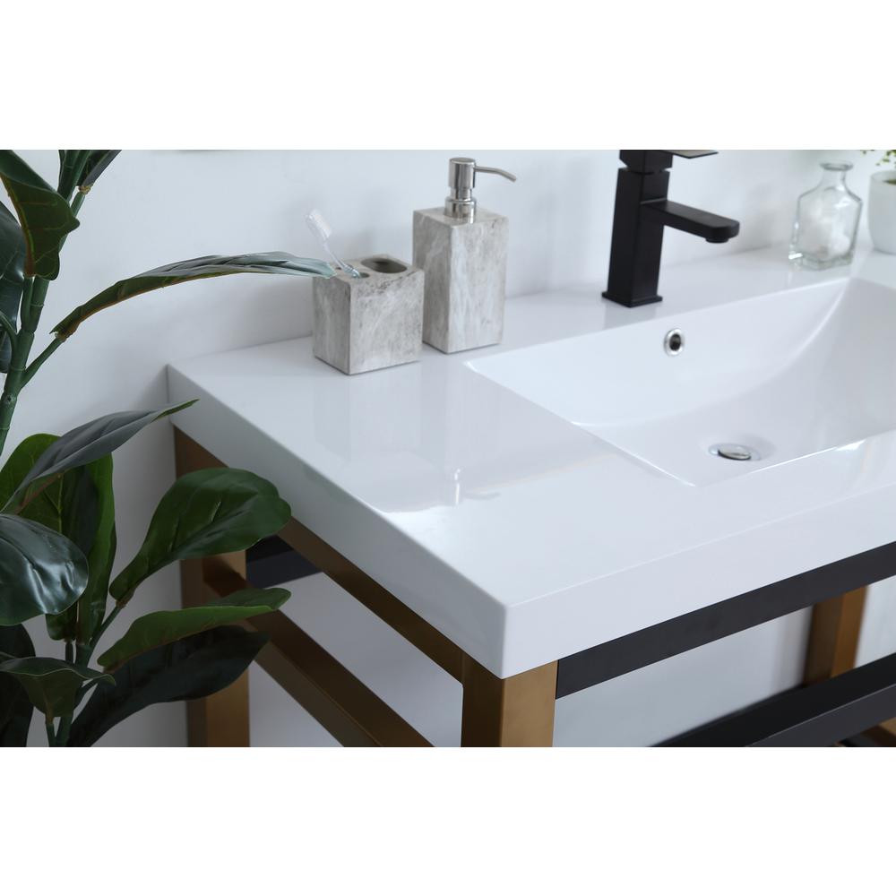 42 inch Single Bathroom Metal Vanity in Golden Black. Picture 3