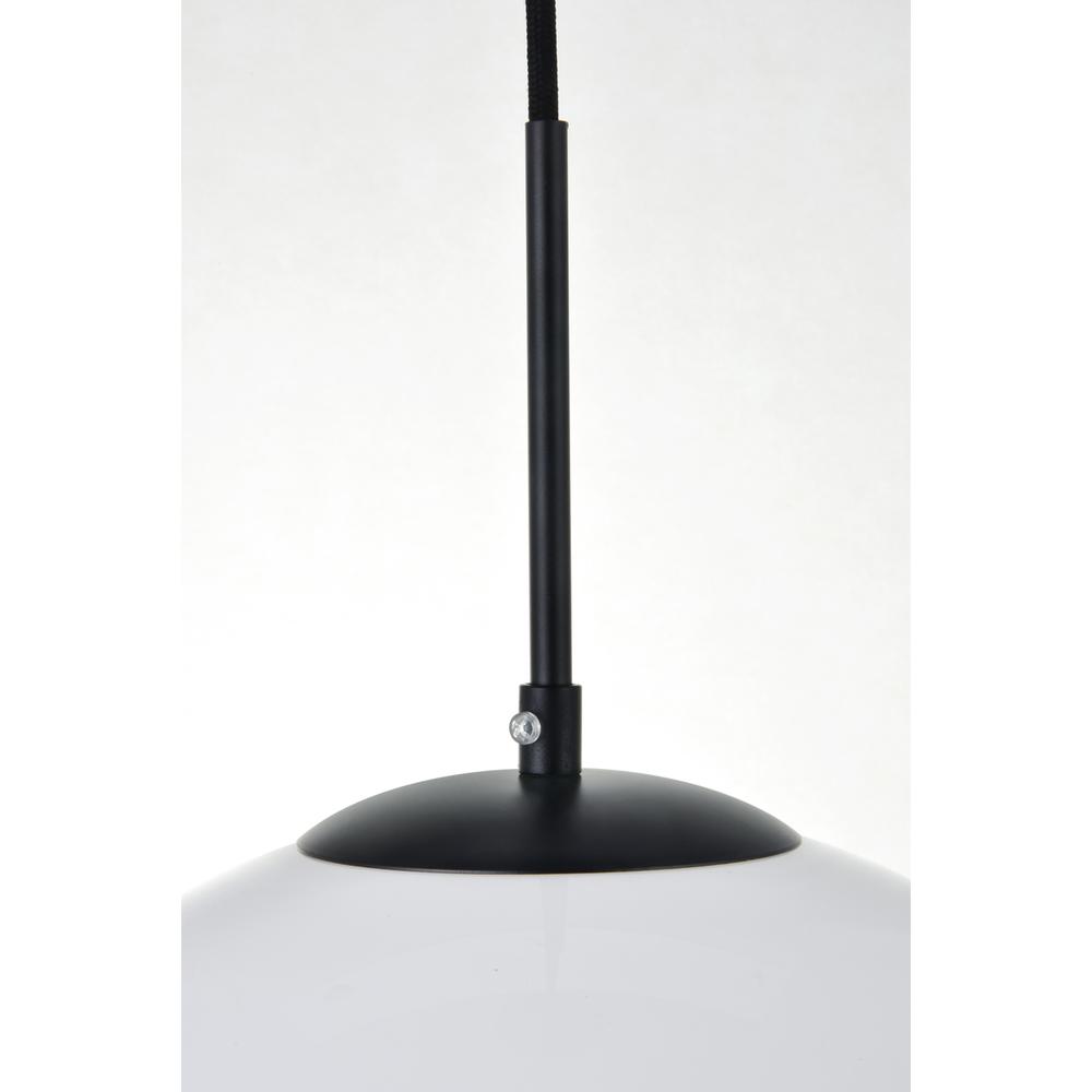 Baxter 1 Light Black Pendant With Frosted White Glass. Picture 4