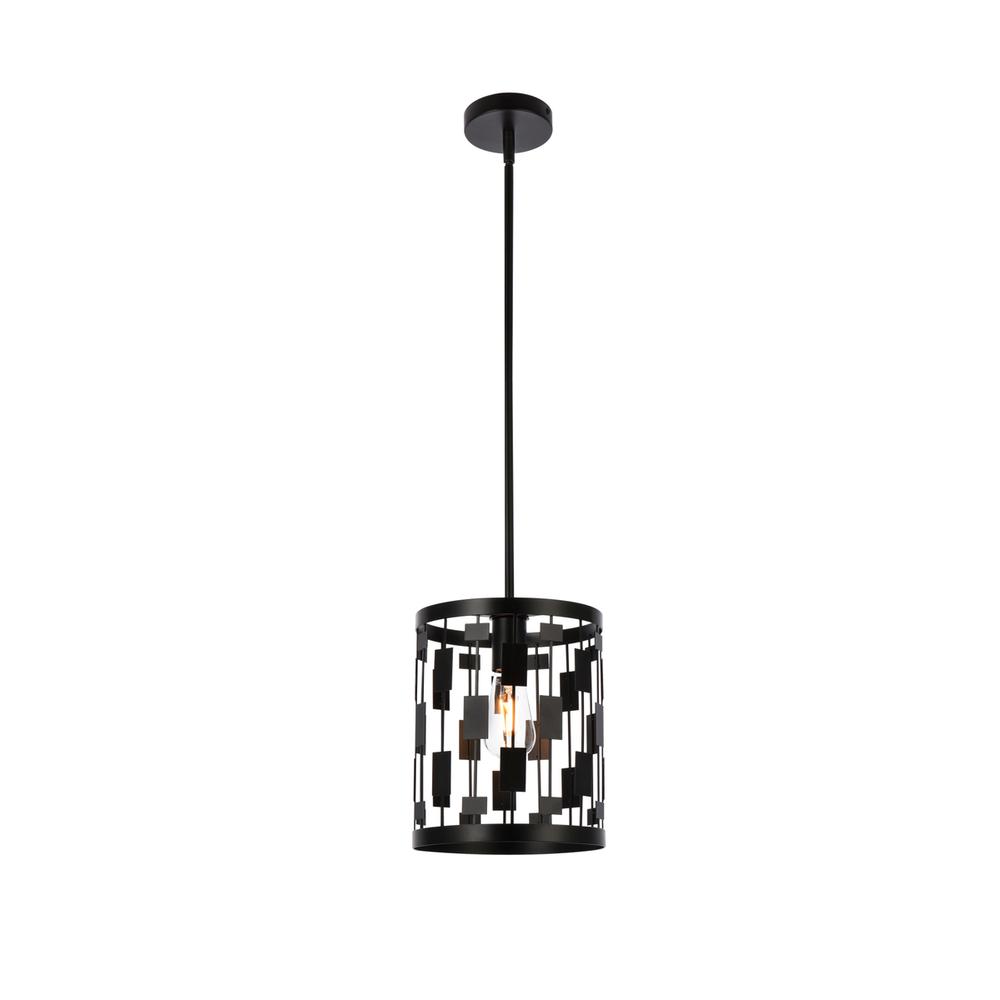 Levante 1 light pendant in black. Picture 1