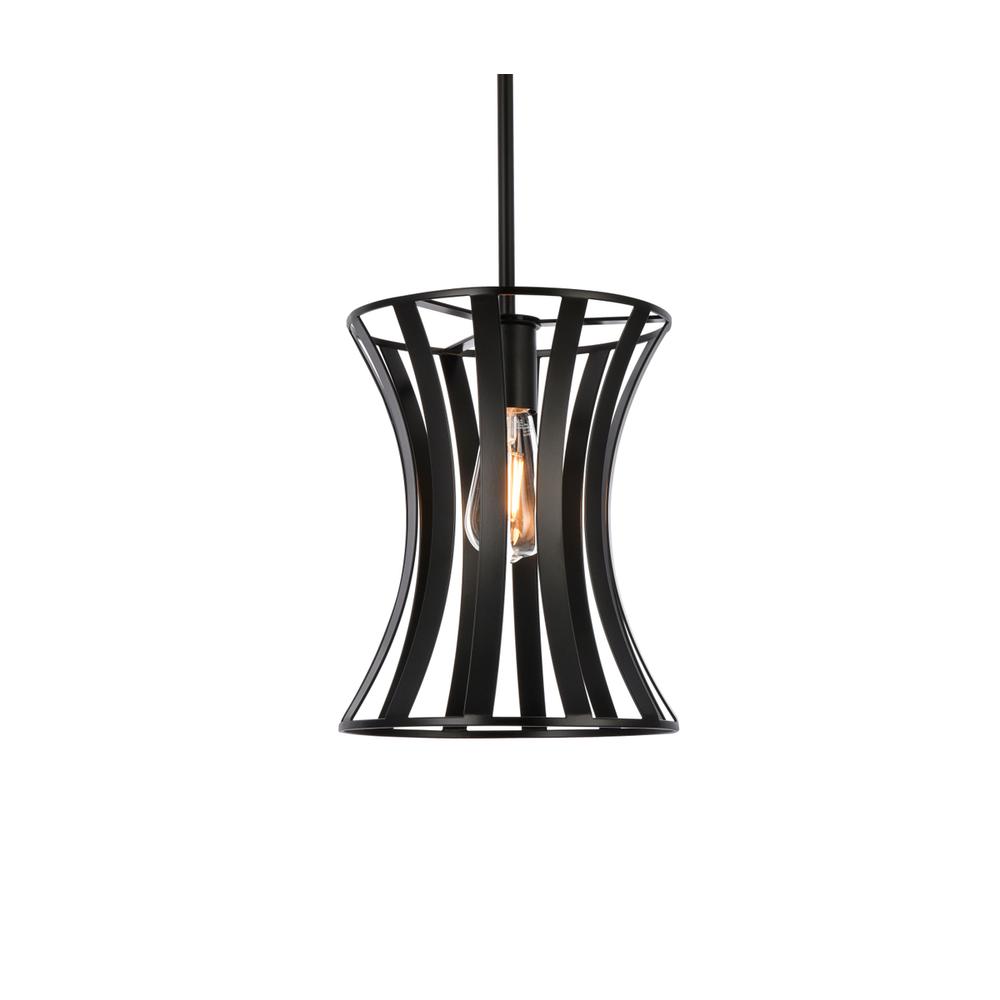 Lily 1 light pendant in black. Picture 2