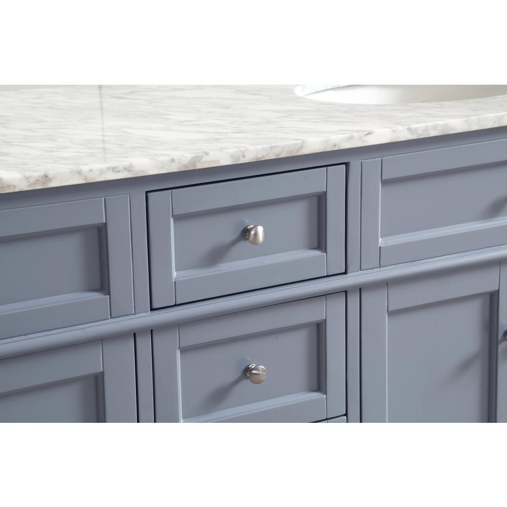 60 In. Double Bathroom Vanity Set In Grey. Picture 5