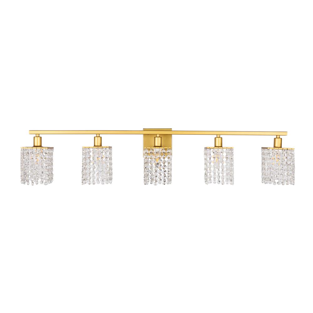 Phineas 5 light Brass and Clear Crystals wall sconce. Picture 2
