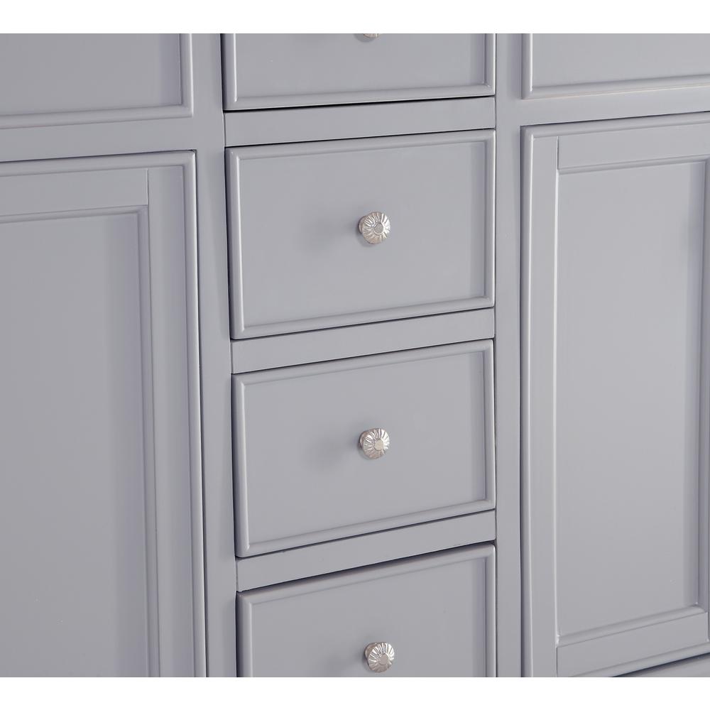 60 inch Double Bathroom vanity in Light Grey with ivory white engineered marble. Picture 4