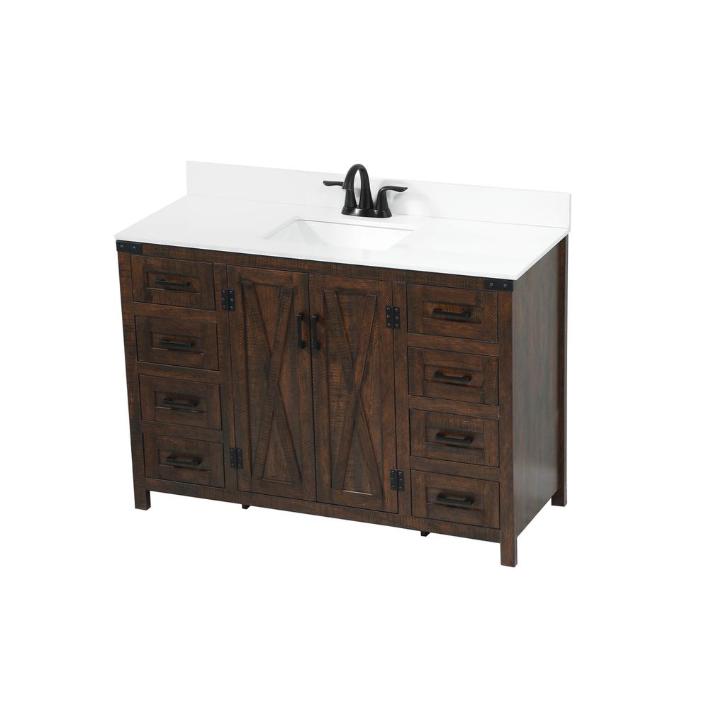 48 inch Single bathroom vanity in expresso with backsplash. Picture 8