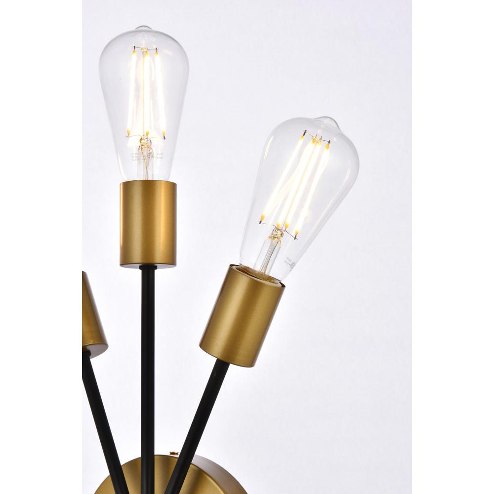 Lucca 11 inch bath sconce in black and brass. Picture 4
