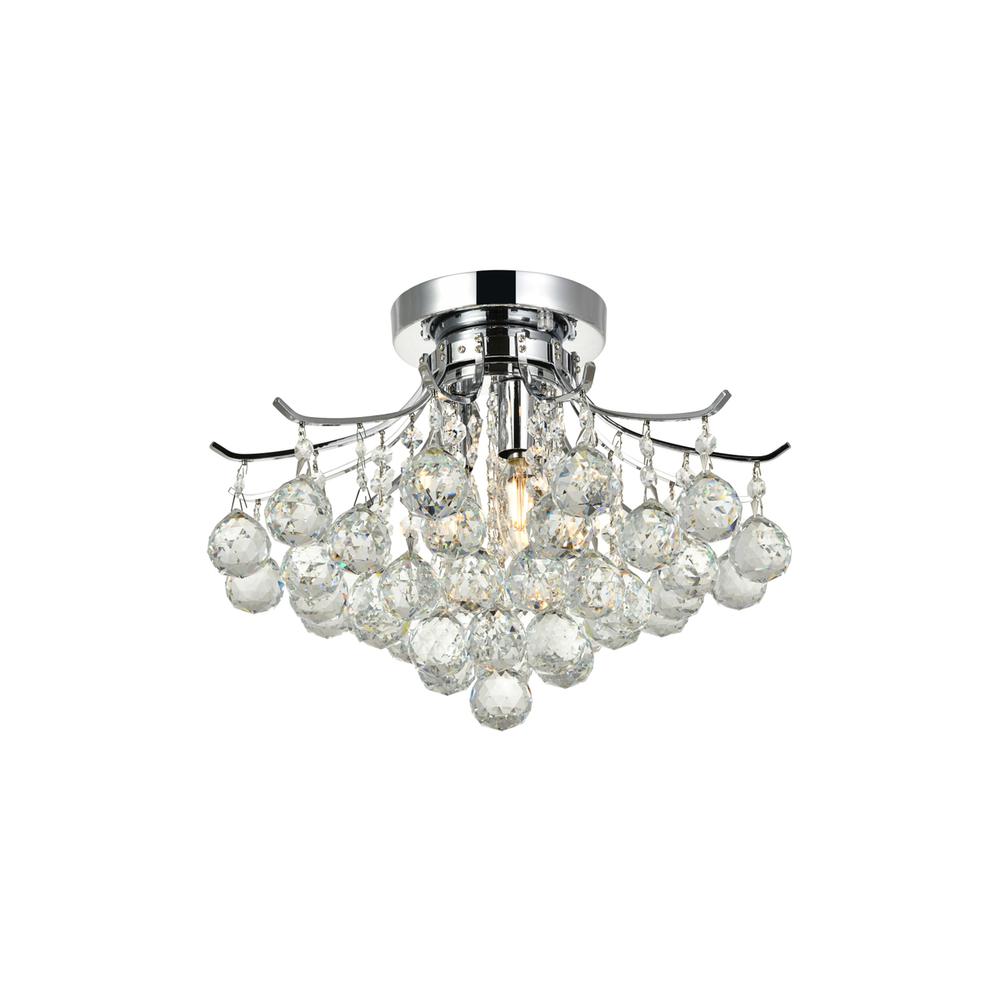 Toureg 3 light Chrome Flush Mount Clear Royal Cut Crystal. Picture 6