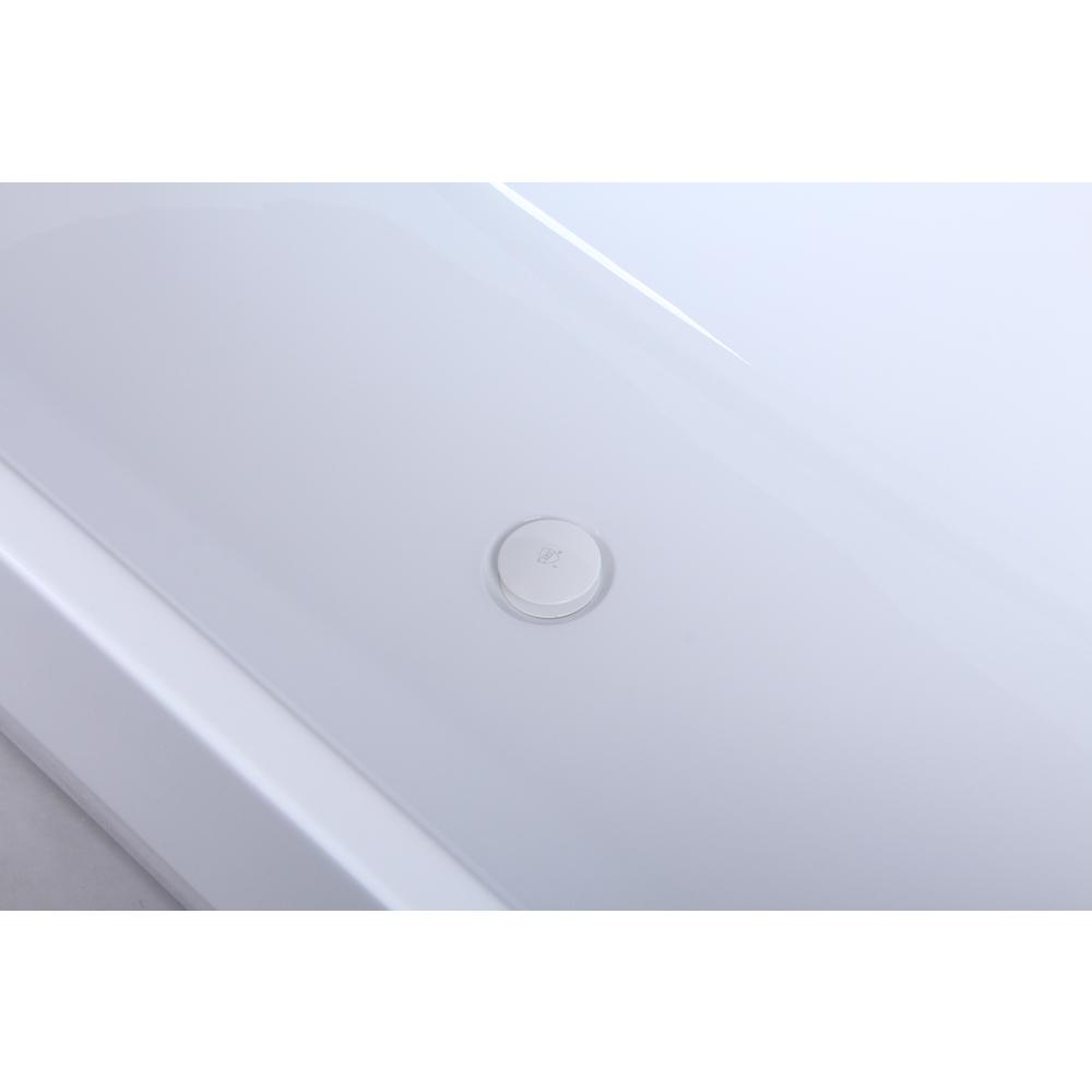 67 inch soaking diamond style bathtub in glossy white. Picture 12