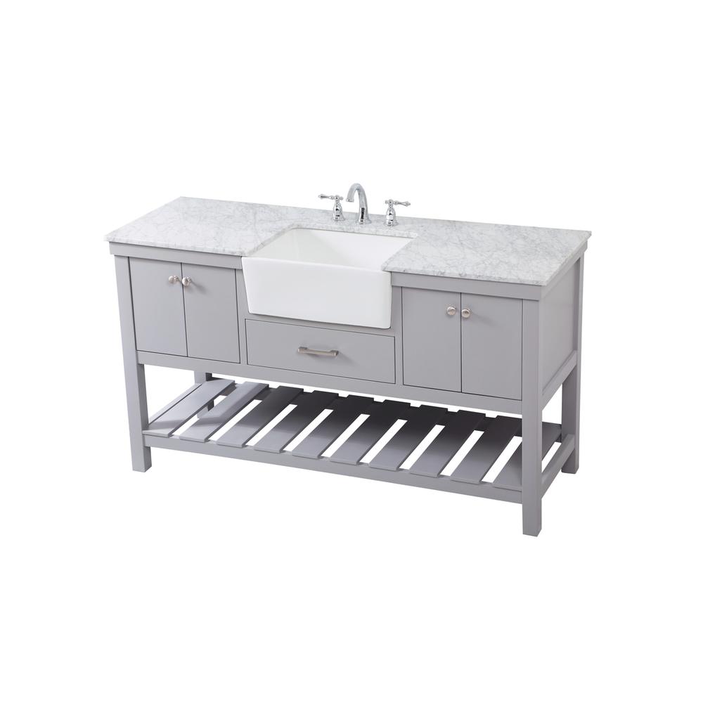 60 inch Single bathroom vanity in grey. Picture 8
