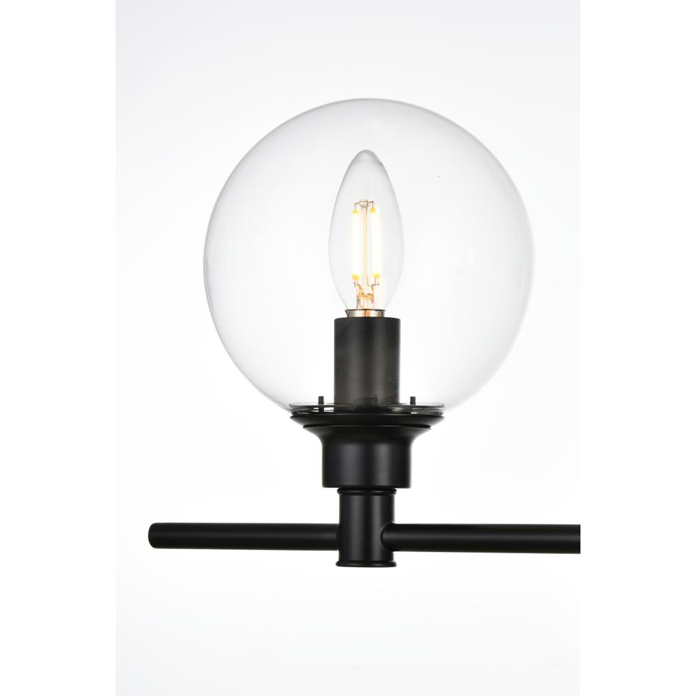 Jaelynn 2 light Black and Clear Bath Sconce. Picture 3