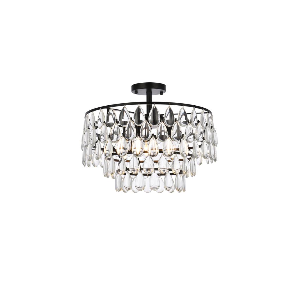Mila 18 inch flush mount in black. Picture 1
