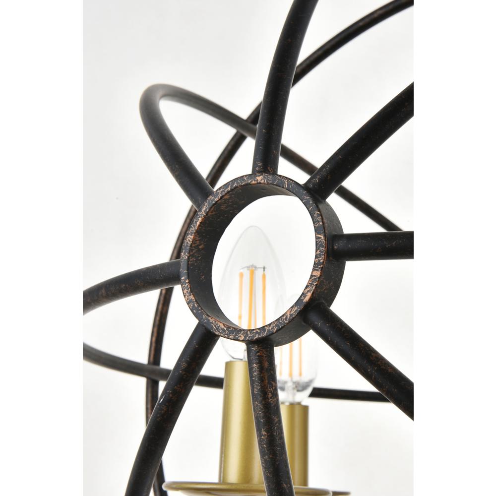 Octavia 5 light Brass and Dark Brown Pendant. Picture 12
