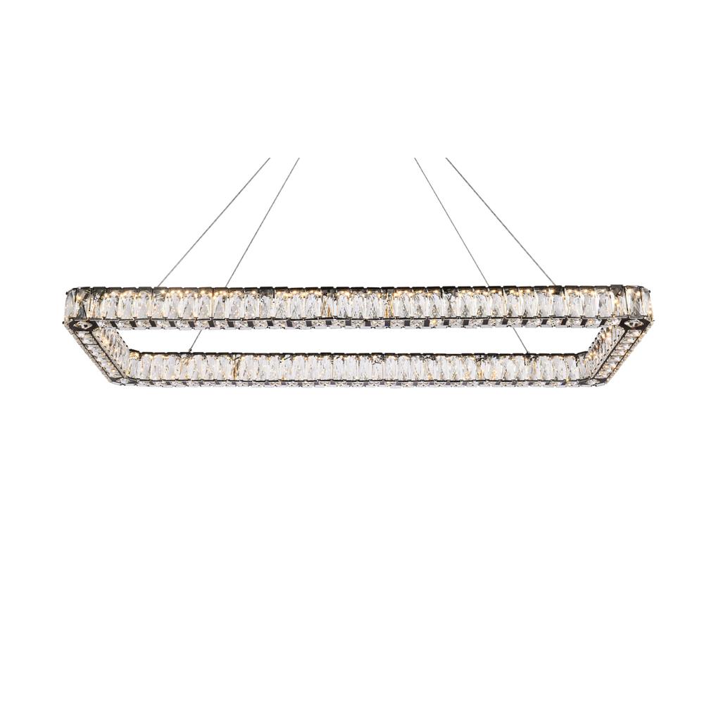 Monroe 50 inch LED Single rectangle pendant in black. Picture 2