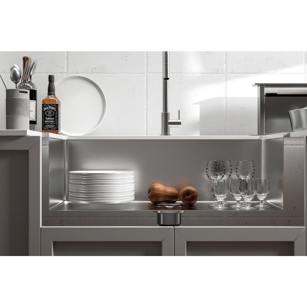 Stainless Steel farmhouse kitchen sink L33'' x W21'' x H10". Picture 5