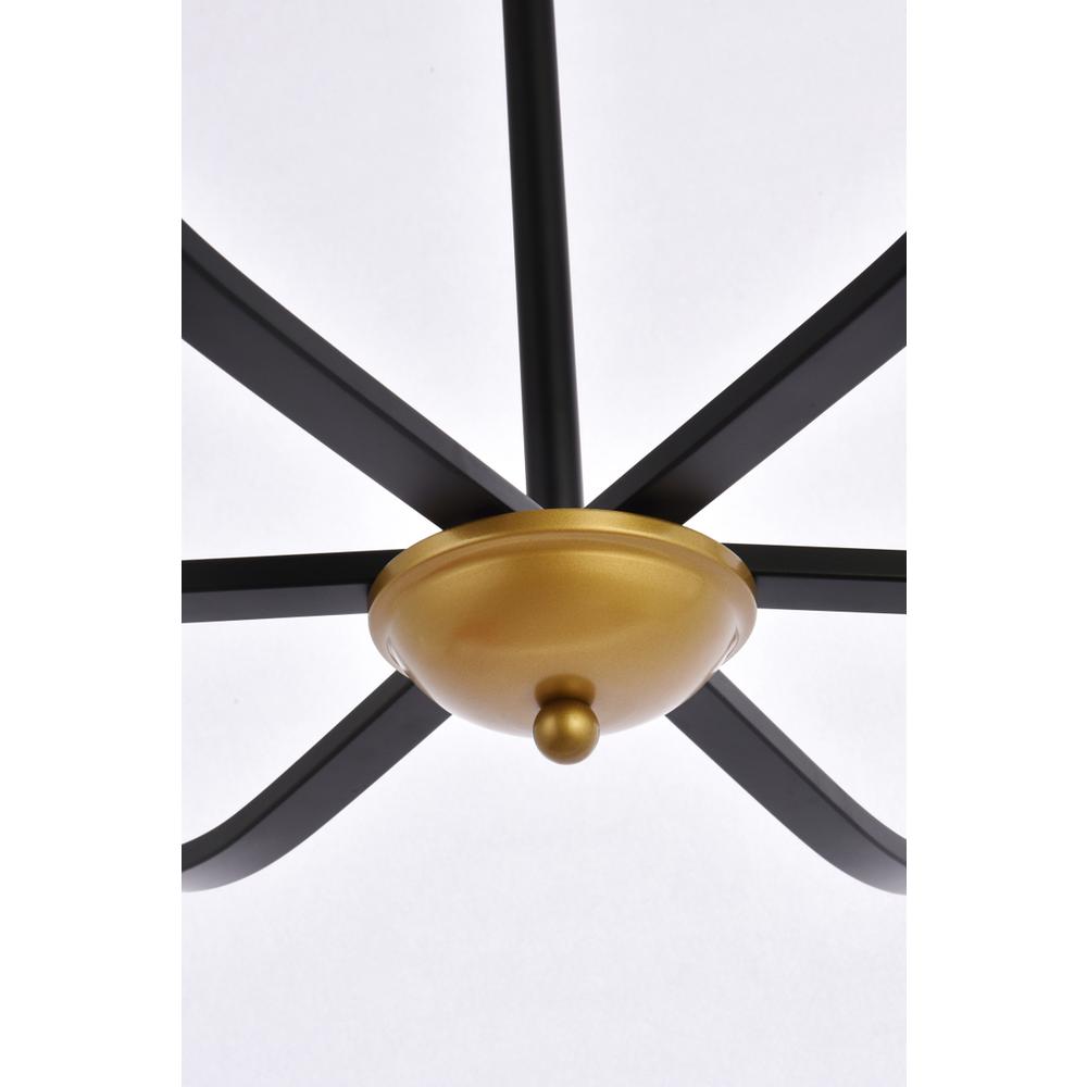 Trey 42 inch pendant in black and brass. Picture 3