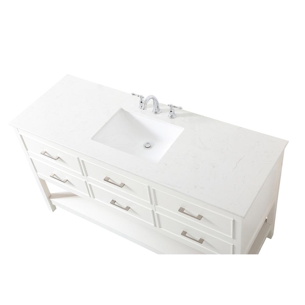 60 inch Single bathroom vanity in white. Picture 10